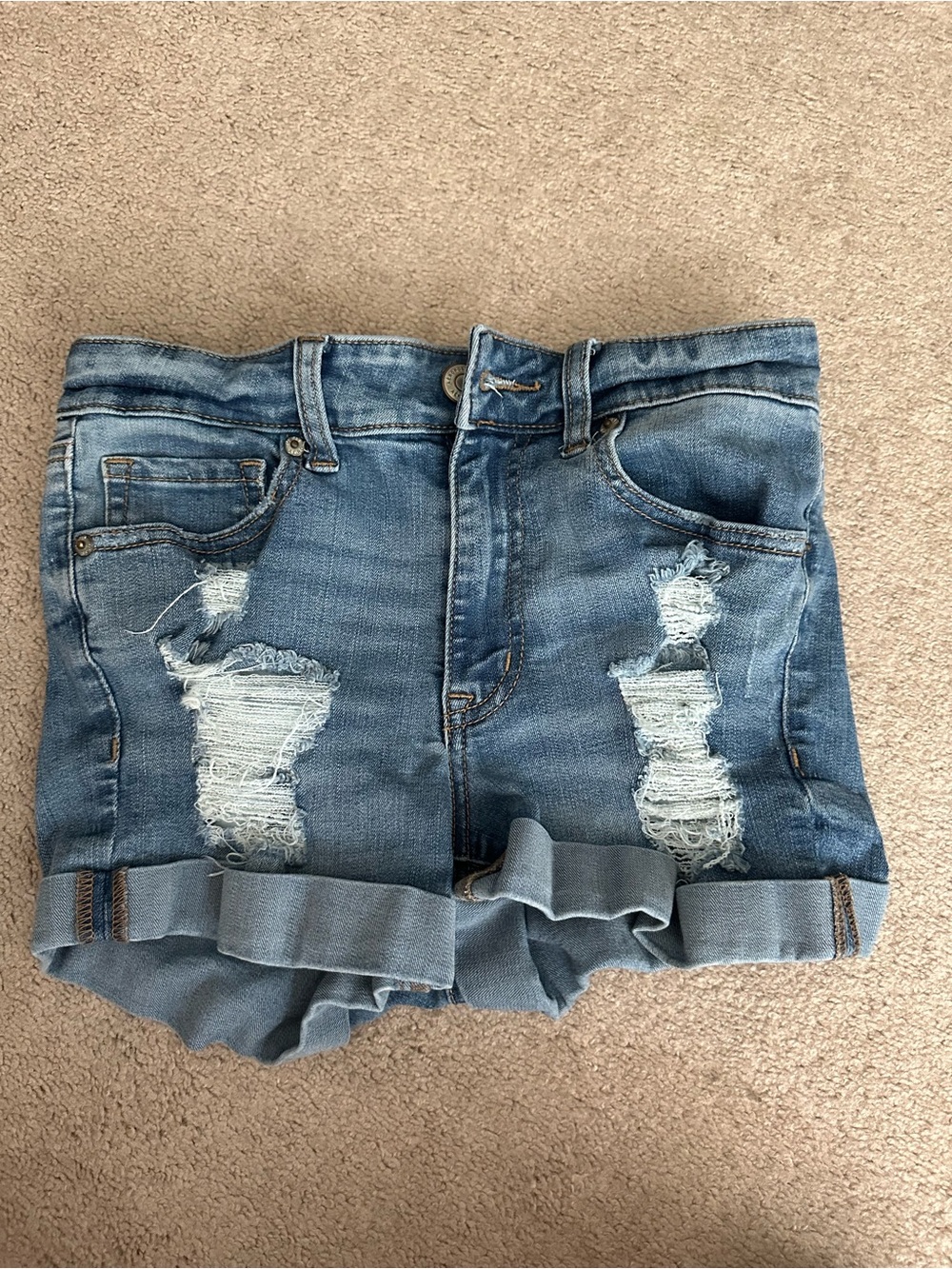 Aero Blue Distressed Women's Denim Shorts size 2